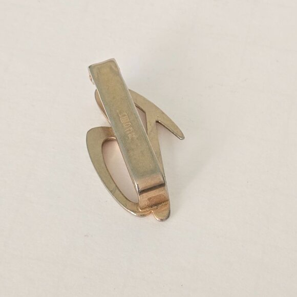 Vintage Swank Tie Clip Letter B Initials Monogram Metallic Retro MCM 1.5 inch - Picture 2 of 7